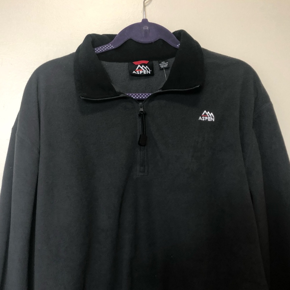 Men’s Aspen Brand Micro-Fleece Quarter Zip Pullover. Gray. Size XXL. NWT